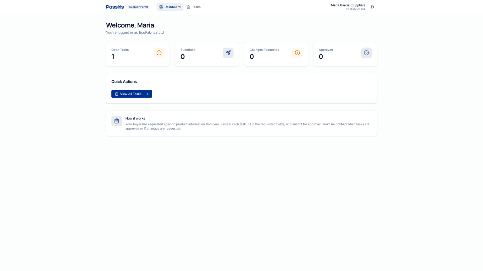 Supplier Collaboration — Passiris platform